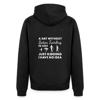 Baton Twirler Une journée sans bâton Twirling - Veste à capuche bio Premium Unisexe - noir - Dos - Nico (187cm)
