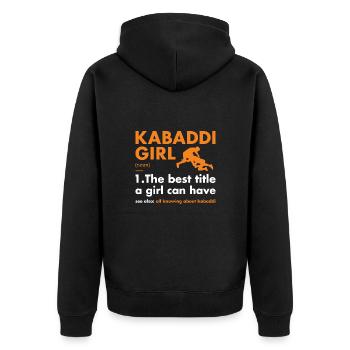 Sport Girl Definition Kabaddi - Unisex Premium Bio Zip Hoodie - Schwarz - Hinten - Nico (187cm)