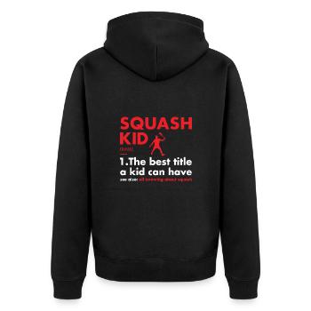 Sport Kid Definition Squash - Unisex Premium Organic Zip Hoodie - black - Back - Nico (187cm)