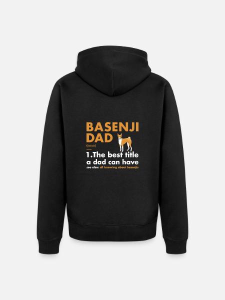 Dog Basenji Dad Definition - Unisex Premium Organic Zip Hoodie - black
