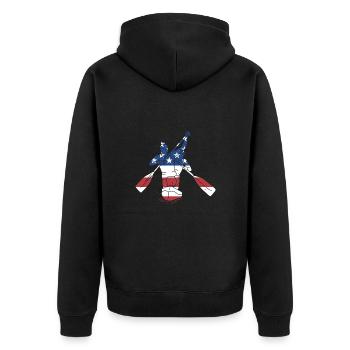canoéiste Drapeau américain canoë - Veste à capuche bio Premium Unisexe - noir - Dos - Nico (187cm)