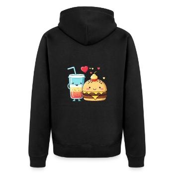Douce amitié - Veste à capuche bio Premium Unisexe - noir - Dos - Nico (187cm)