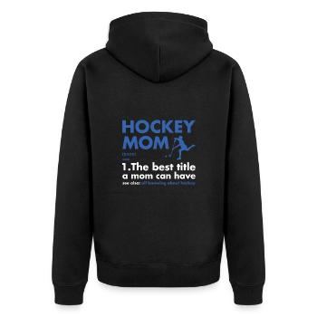 Sport Maman Définition Hockey - Veste à capuche bio Premium Unisexe - noir - Dos - Nico (187cm)