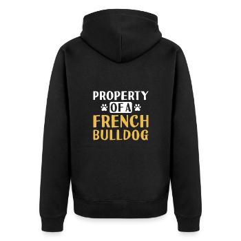 Propriété D’Un Bouledogue Français - Veste à capuche bio Premium Unisexe - noir - Dos - Nico (187cm)