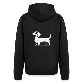 Dachshund with Sunglasses Dachshund Silhouette Dog - Unisex Premium Organic Zip Hoodie - black - Back - Nico (187cm)