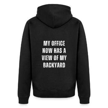 Retired Because I've Earned My Break | Retirement - Unisex Premium Organic Zip Hoodie - black - Back - Nico (187cm)