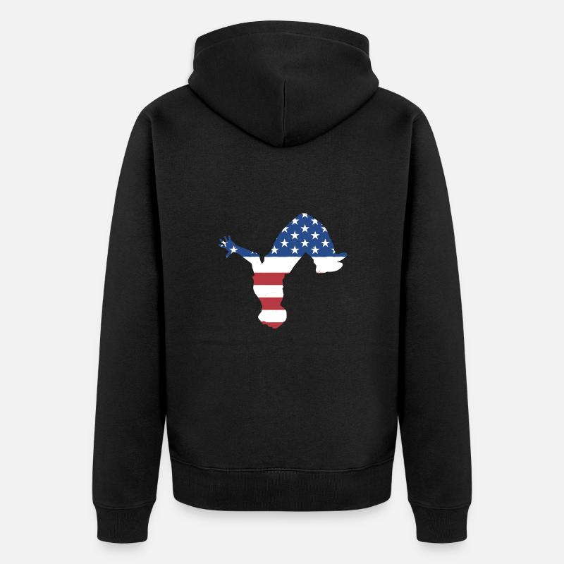 Traceur Us Flag Parkour - Veste à capuche bio Premium Unisexe - noir