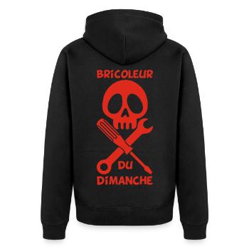 Bricoleur du dimanche (rouge) - Veste à capuche bio Premium Unisexe - noir - Dos - Nico (187cm)