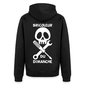 Bricoleur du dimanche (blanc) - Veste à capuche bio Premium Unisexe - noir - Dos - Nico (187cm)