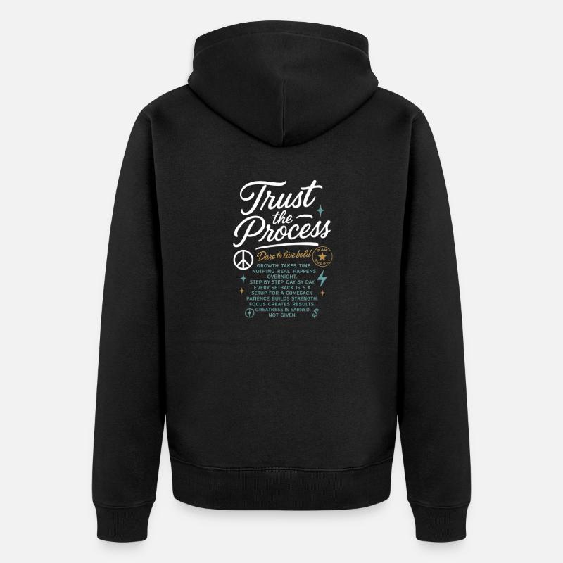 Trust_the_Process - Unisex Premium Bio Zip Hoodie - Schwarz