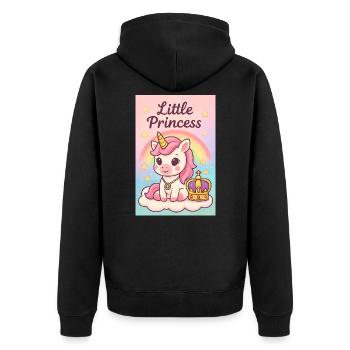 Petite Licorne Princesse - Veste à capuche bio Premium Unisexe - noir - Dos - Nico (187cm)