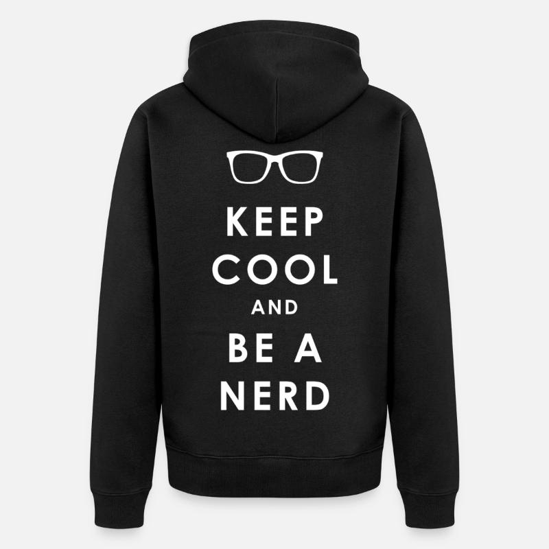 NERD pour toujours - Reste cool et sois un nerd - Veste à capuche bio Premium Unisexe - noir