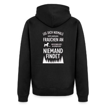 Never mess with your mistress - Unisex Premium Organic Zip Hoodie - black - Back - Nico (187cm)
