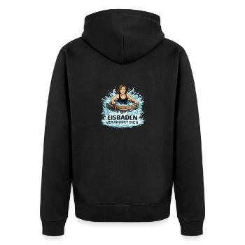 Eisbad Verändert Dich - Unisex Premium Organic Zip Hoodie - black - Back - Nico (187cm)