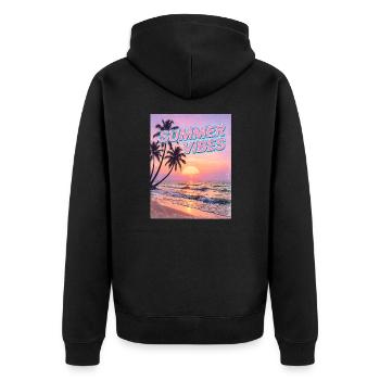Summer Vibes Retro Sunset Beach - Veste à capuche bio Premium Unisexe - noir - Dos - Nico (187cm)