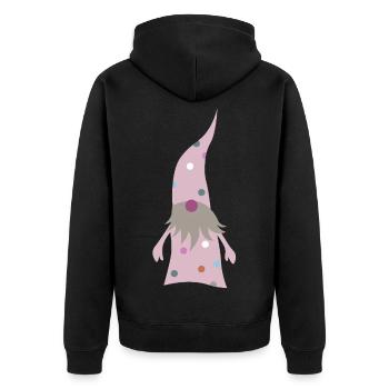 Wichtel Punkte Weihnachten Deko Zwerg Dots skandi - Unisex Premium Bio Zip Hoodie - Schwarz - Hinten - Nico (187cm)