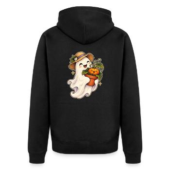 Geistergärtner - Unisex Premium Bio Zip Hoodie - Schwarz - Hinten - Nico (187cm)