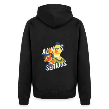 Sesame Street Always Serious Ernie And Bert - Unisex Premium Organic Zip Hoodie - black - Back - Nico (187cm)