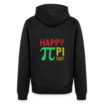 Math Happy Pi Day Pi - Unisex Premium Bio Zip Hoodie - Schwarz - Hinten - Nico (187cm)