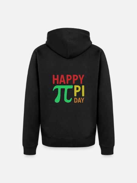 Math Happy Pi Day Pi - Unisex Premium Bio Zip Hoodie - Schwarz