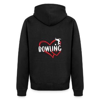 Sport Heart Bowling - Veste à capuche bio Premium Unisexe - noir - Dos - Nico (187cm)