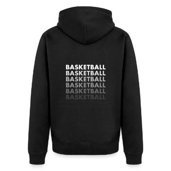 Sports Basketball - Unisex Premium Organic Zip Hoodie - black - Back - Nico (187cm)