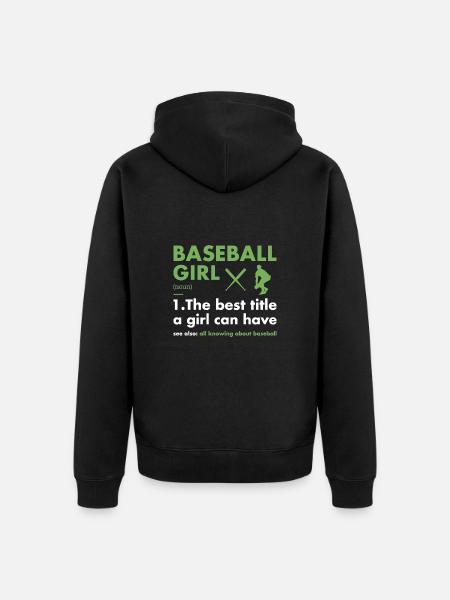 Sport Girl Definition Baseball - Unisex Premium Organic Zip Hoodie - black