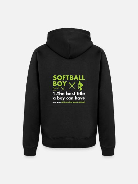 Sport Boy Definition Softball - Unisex Premium Organic Zip Hoodie - black
