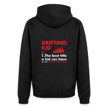 Sport Kid Definition Drifting - Unisex Premium Bio Zip Hoodie - Schwarz - Hinten - Nico (187cm)
