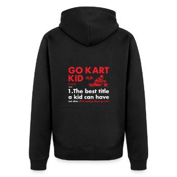 Sport Kid Definition Go Kart - Unisex Premium Bio Zip Hoodie - Schwarz - Hinten - Nico (187cm)