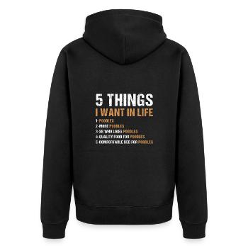 5 Things I Want In Life Poodle - Unisex Premium Organic Zip Hoodie - black - Back - Nico (187cm)