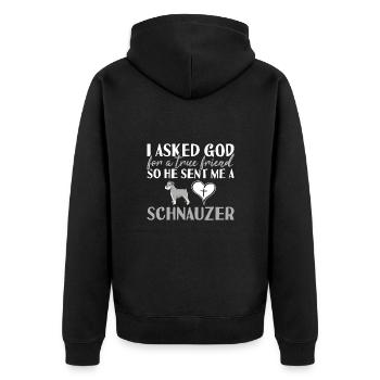 J’ai demandé à Dieu Schnauzer - Veste à capuche bio Premium Unisexe - noir - Dos - Nico (187cm)
