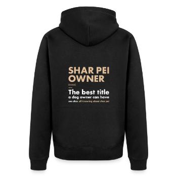Définition du propriétaire de Shar Pei - Veste à capuche bio Premium Unisexe - noir - Dos - Nico (187cm)