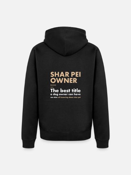 Shar Pei Owner Definition - Unisex Premium Organic Zip Hoodie - black