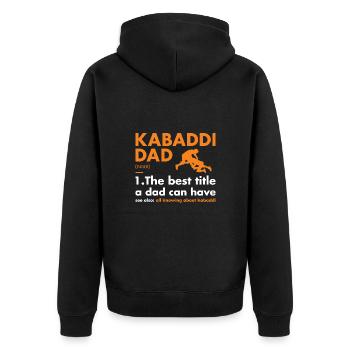 Sport Dad Definition Kabaddi - Unisex Premium Bio Zip Hoodie - Schwarz - Hinten - Nico (187cm)