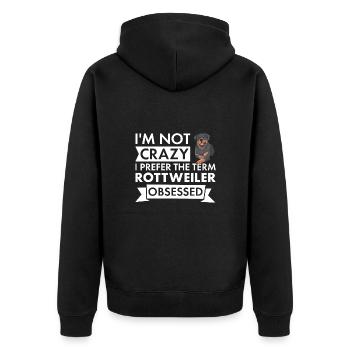 Je préfère le terme Rottweiler obsédé - Veste à capuche bio Premium Unisexe - noir - Dos - Nico (187cm)