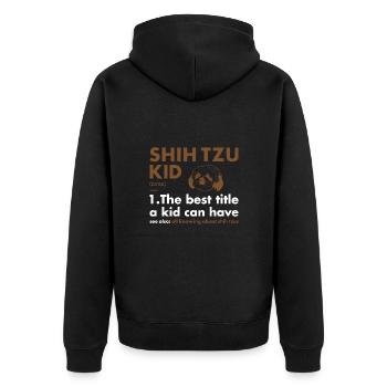 Shih Tzu Kid Définition - Veste à capuche bio Premium Unisexe - noir - Dos - Nico (187cm)