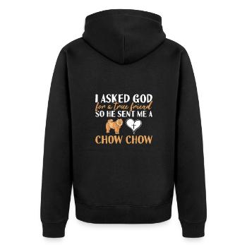 J’ai demandé à Dieu Chow Chow - Veste à capuche bio Premium Unisexe - noir - Dos - Nico (187cm)