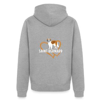 Cœur de Saint Bernard - Veste à capuche bio Premium Unisexe - gris chiné - Dos - Nico (187cm)