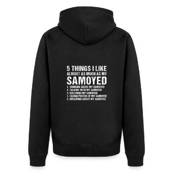 J’aime autant que mon Samoyède - Veste à capuche bio Premium Unisexe - noir - Dos - Nico (187cm)