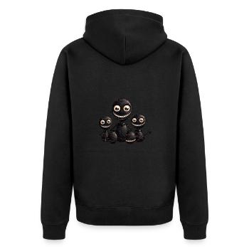 Faszinierende Voodoo Puppenfamilie - City Mode - Unisex Premium Bio Zip Hoodie - Schwarz - Hinten - Nico (187cm)
