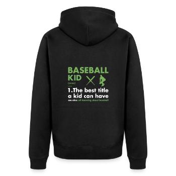 Sport Kid Définition Baseball - Veste à capuche bio Premium Unisexe - noir - Dos - Nico (187cm)