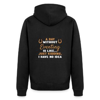 Cavalier Une journée sans concours complet - Veste à capuche bio Premium Unisexe - noir - Dos - Nico (187cm)
