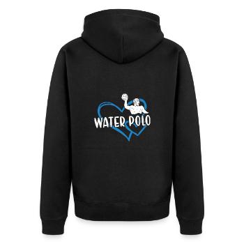 Sport Heart Water Polo - Veste à capuche bio Premium Unisexe - noir - Dos - Nico (187cm)