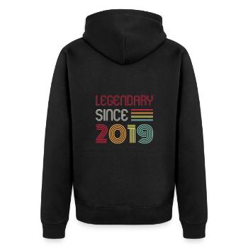 Birthday Legendary Since 2019 - Unisex Premium Organic Zip Hoodie - black - Back - Nico (187cm)