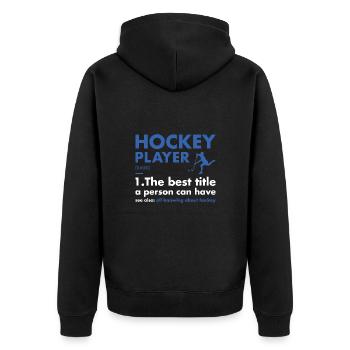Sport Player Definition Hockey - Unisex Premium Bio Zip Hoodie - Schwarz - Hinten - Nico (187cm)