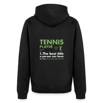Sport Player Definition Tennis - Unisex Premium Bio Zip Hoodie - Schwarz - Hinten - Nico (187cm)