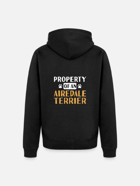 Propriété d’un Airedale Terrier - Veste à capuche bio Premium Unisexe - noir
