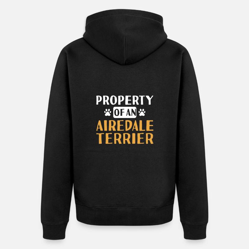 Propriété d’un Airedale Terrier - Veste à capuche bio Premium Unisexe - noir