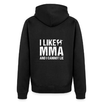 Sport I Like MMA And I Cannot Lie MMA - Unisex Premium Bio Zip Hoodie - Schwarz - Hinten - Nico (187cm)